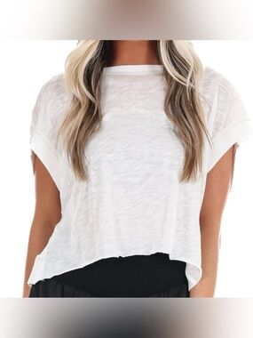 Free People My Time Tee White Size Women's XS Short Sleeve Shirt - NWT